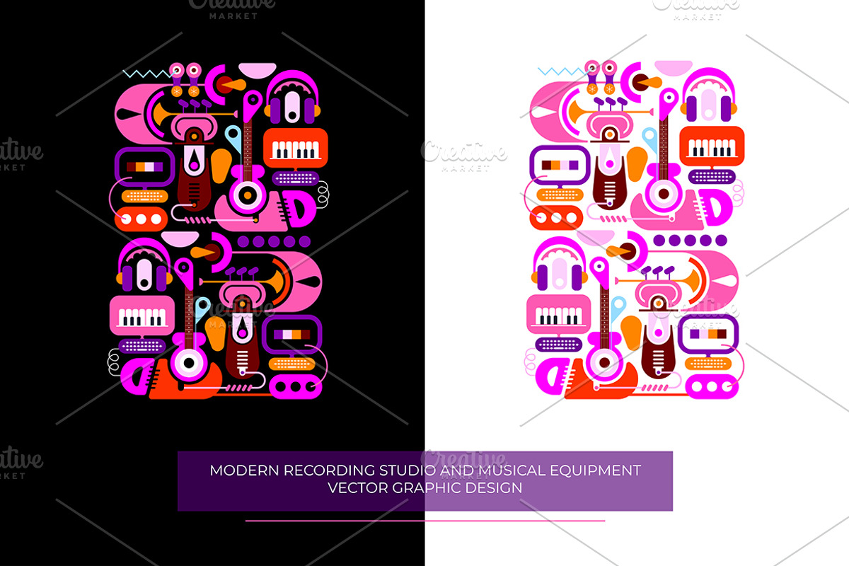 2 Options Of Recording Studio Design, an Illustration by danjazzia (Photo 2 of 3)