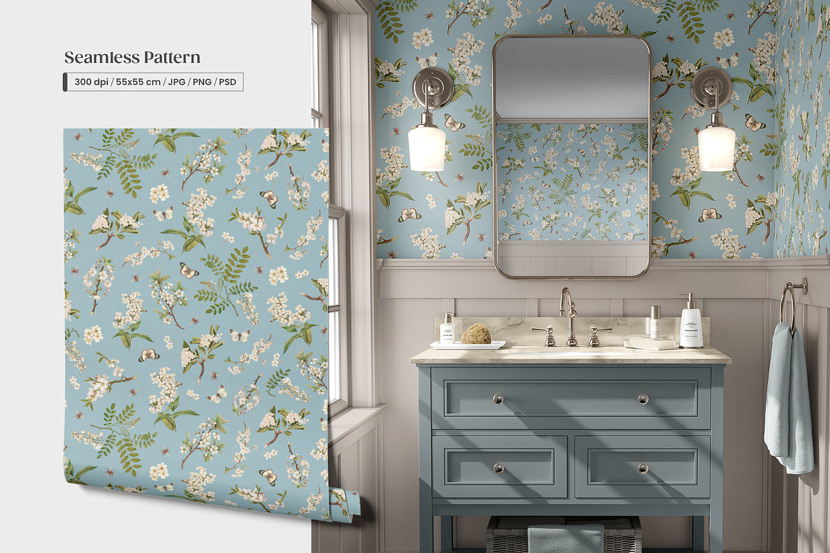 Gentle Spring with White Flowers, a Pattern Graphic by Yello_illustration (Photo 10 of 16)