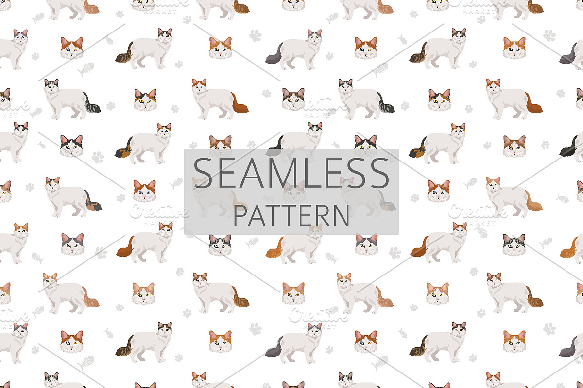 Turkish Van cat clip art, an Animal Illustration by pet design shop (Photo 5 of 5)