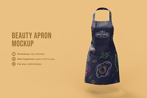 Beauty Apron Mockup Full Editable