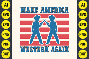 Western Retro 4th Of July SVG Bundle