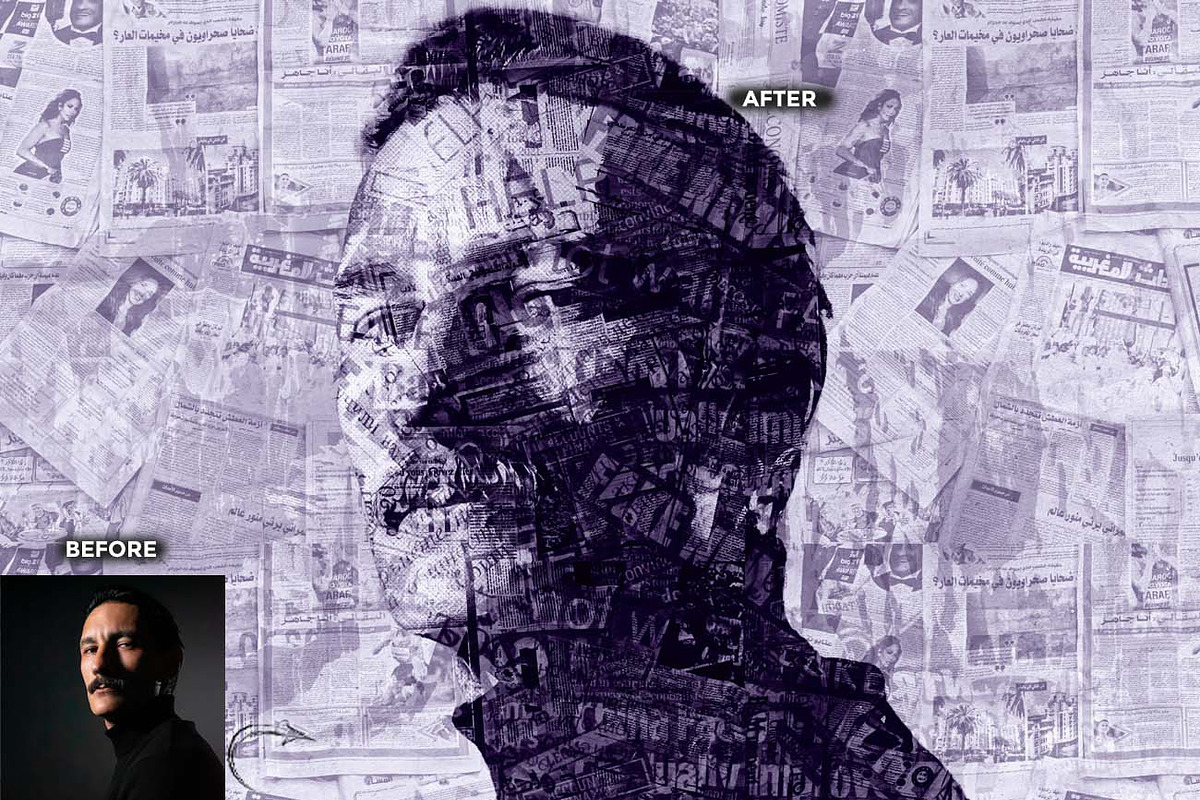 NEWSPRINT ARTIST FX — Ps Action, an Action Add-On by Studio Retouch (Photo 5 of 11)