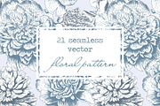 Hand Drawn Floral Vector Patterns, a Pattern Graphic by MeadowFox (Thumbnail 1 of 8)