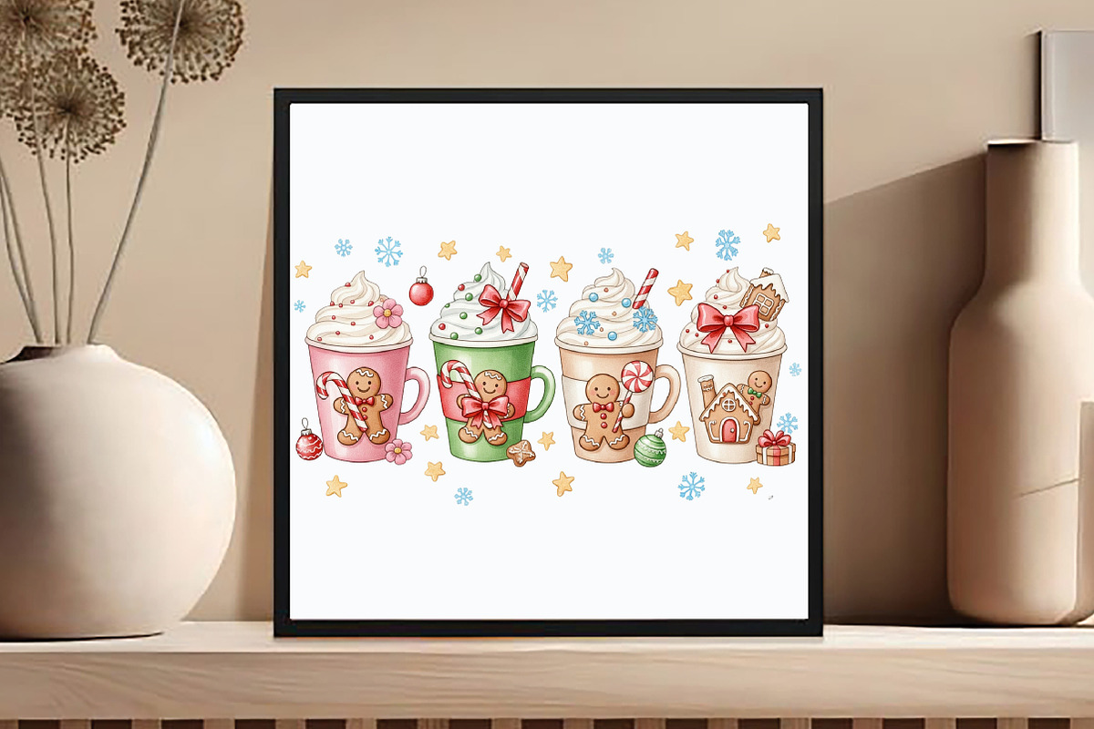 Pink Gingerbread Coffee Christmas PN, an Illustration by DreamCafeArt (Photo 4 of 6)
