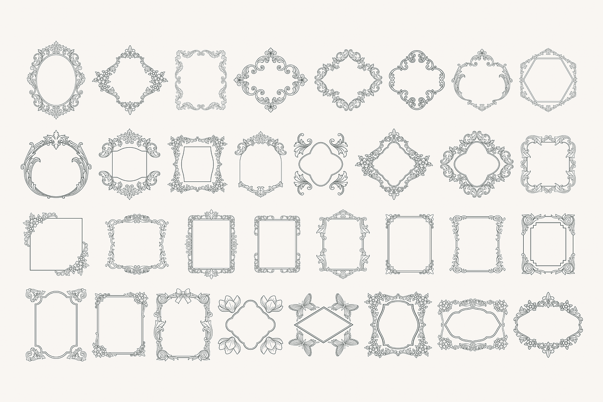 Vintage Ornamental Frames Bundle, a Decorative Illustration by Kusumaillustration (Photo 3 of 11)