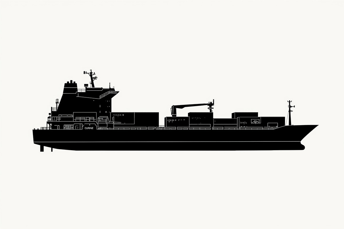 Sailing & Cargo Ship Silhouette Bund, an Illustration by Creativeshirt (Photo 9 of 9)