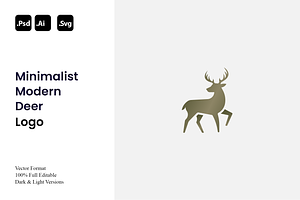Minimalist Modern Deer Logo, a Branding & Logo Template by Luxury Logos