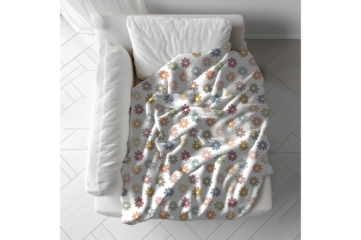 Vintage Watercolor Daisy Pattern, a Pattern Graphic by OwlAndFern (Photo 13 of 13)