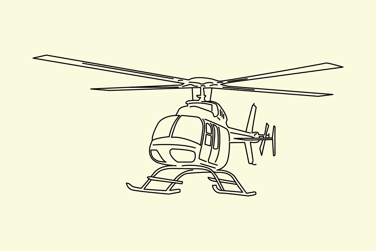 Illustration of Helicopter, a Transportation Illustration by Sumberpangan (Photo 2 of 3)