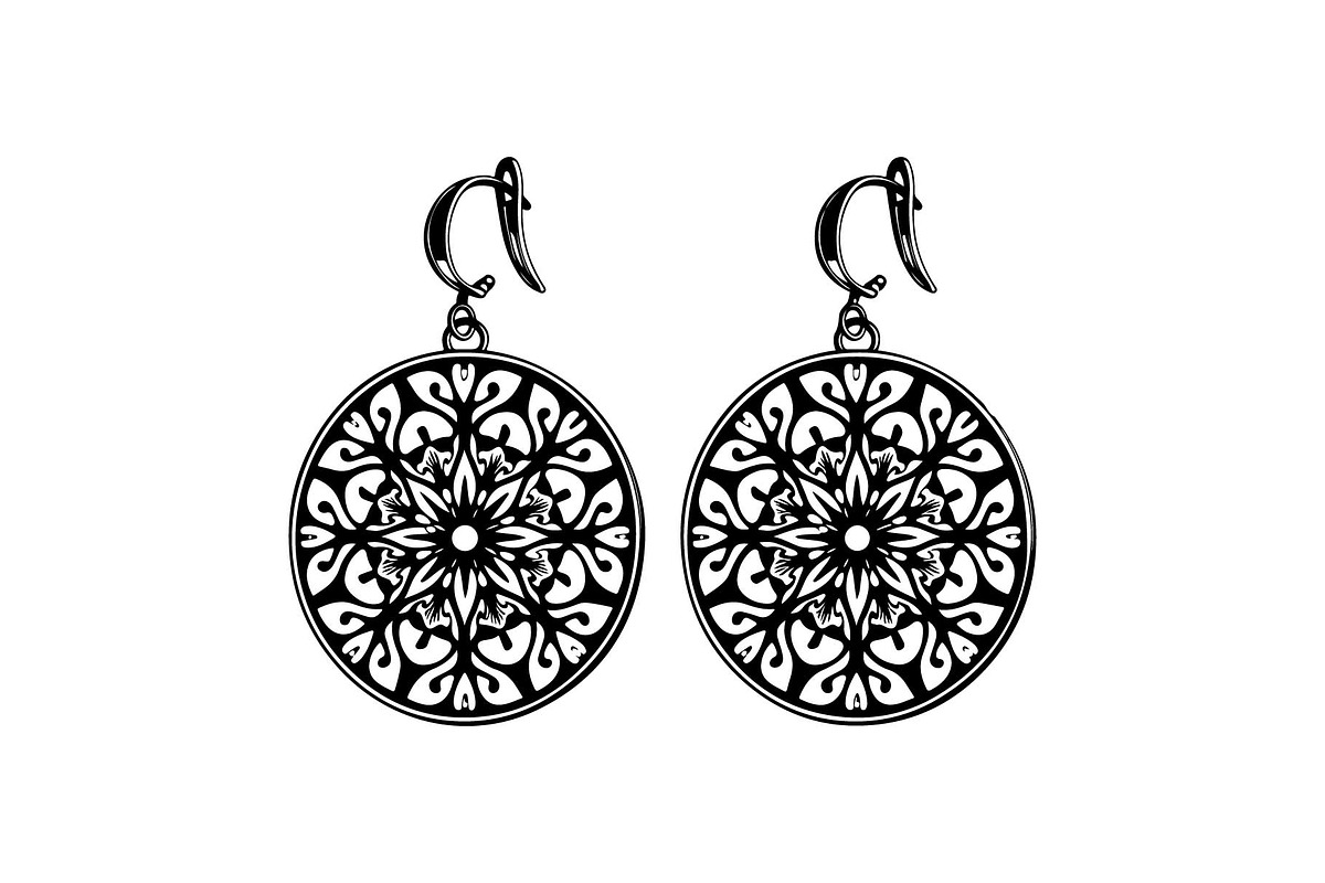 Round Filigree Earrings SVG Set, an Object Graphic by Creativeshirt (Photo 2 of 13)