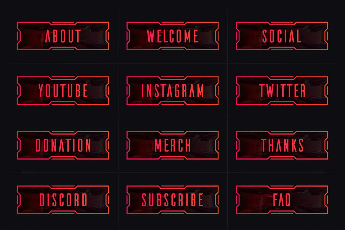 Cyberpunk | 18 Twitch Panels, a Social Media Template by SageDsgn (Photo 4 of 6)
