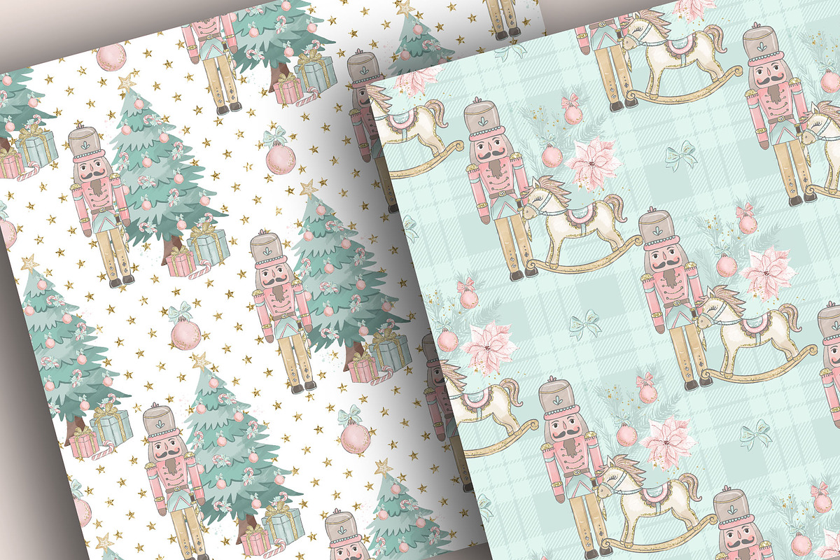 Nutcracker digital paper pack, a Pattern Graphic by designloverstudio (Photo 3 of 6)