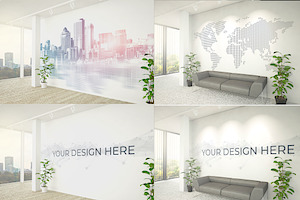 Office Wall Decoration Mockup Set