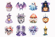 Watercolor Pastel Halloween Clipart, an Illustration by Design Market (Thumbnail 3 of 4)