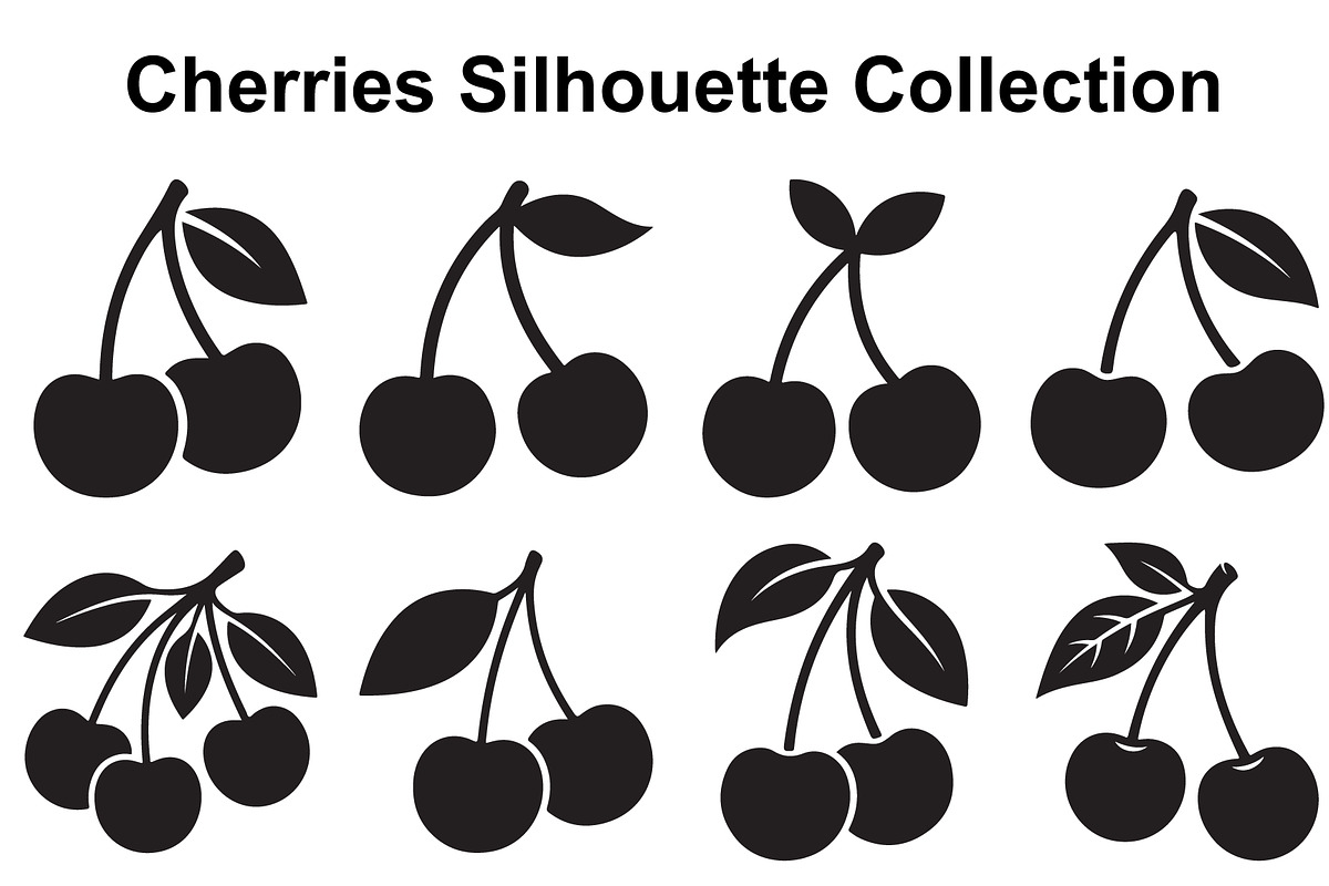 Cherry Stem Silhouette Set, an Object Graphic by Designer_Momina (Photo 1 of 3)