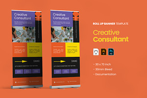 Creative Consultant - Roll Up Banner, a Card Template by VUNIRA