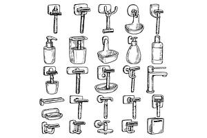 Bathroom Fixtures Collection, an Object Graphic by nikagraphic