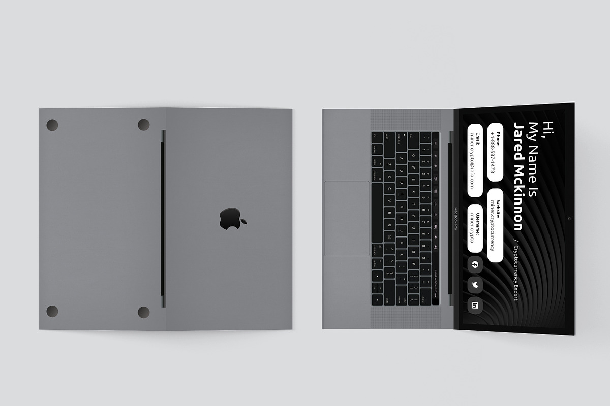Laptop Business Card - Crypto Trader, a Business Card Template by TheFeture (Photo 2 of 5)