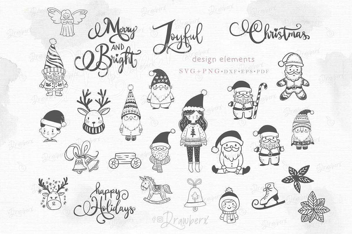 Doodle Christmas Svg png lineart 128, an Illustration by Drawberx (Photo 7 of 11)