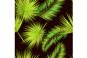 Green Palm Leaves. Vector