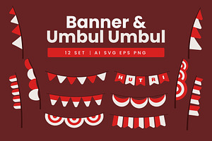 Banner & Umbul-Umbul Collection, a Decorative Illustration by Creathub Studio