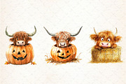 Autumn Funny Highland Cow Clipart, an Illustration by Libby Wishes (Thumbnail 5 of 5)