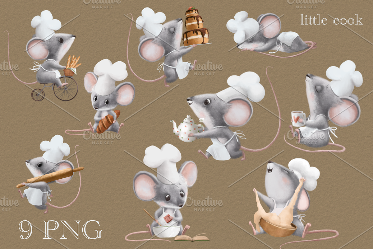 Cooking Clipart Mouse Chef, an Animal Illustration by sheincar (Photo 3 of 5)
