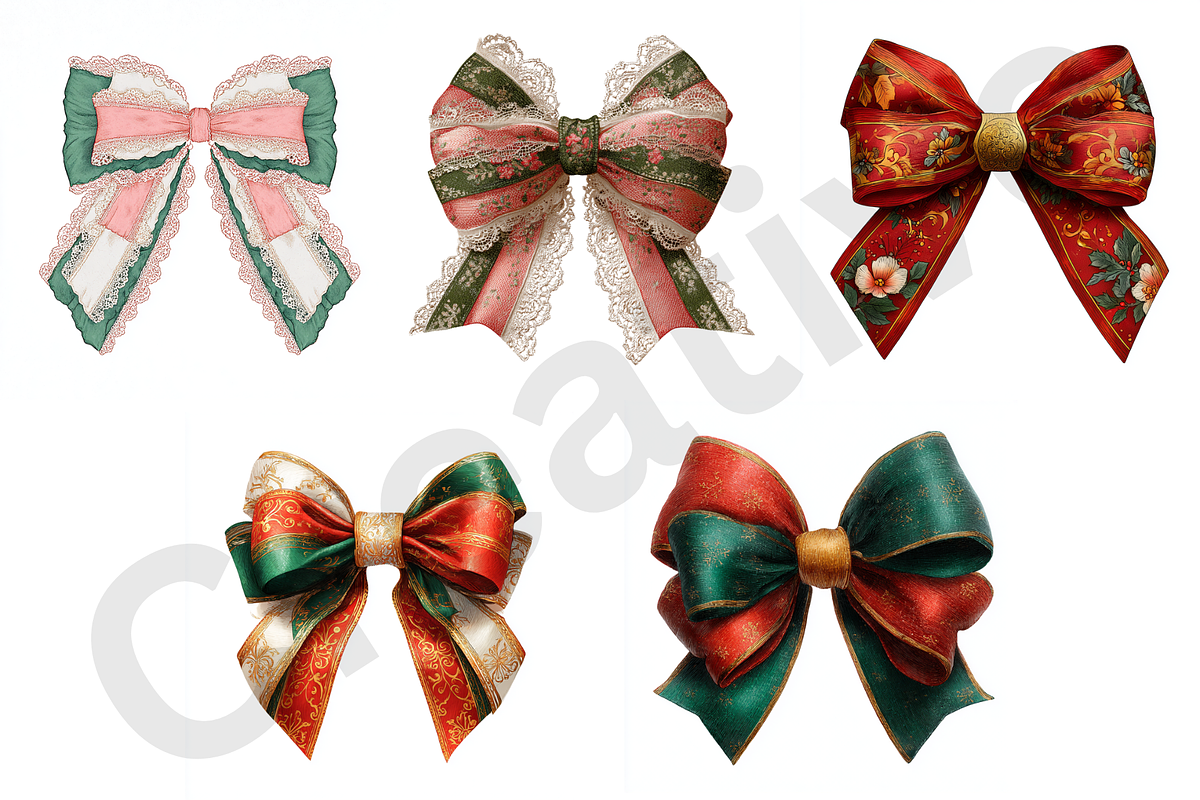 Christmas Bow Clipart, a Graphic by Milano Creative (Photo 3 of 3)