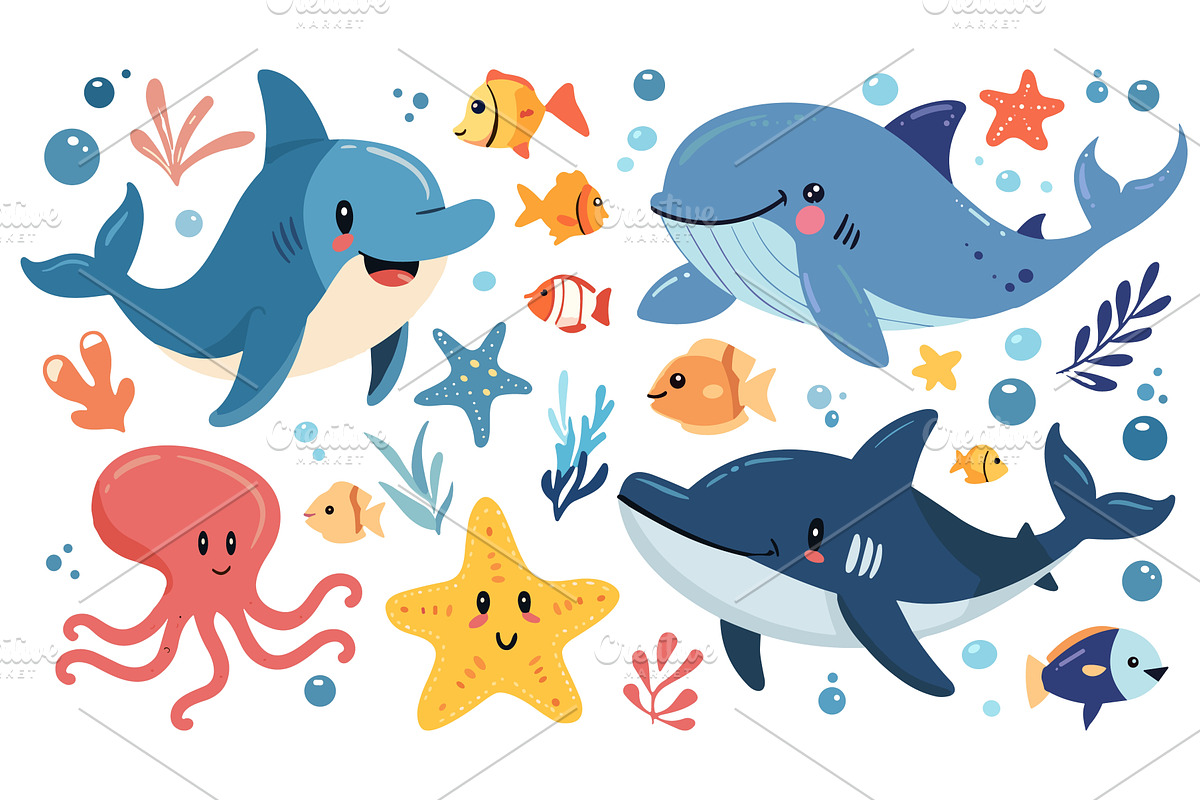 Cute ocean animals. Octopus seastar, an Animal Illustration by Valerie Bodnar