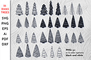 Rustic Christmas tree vector set, an Object Graphic by AvaAva (Thumbnail 1 of 6)