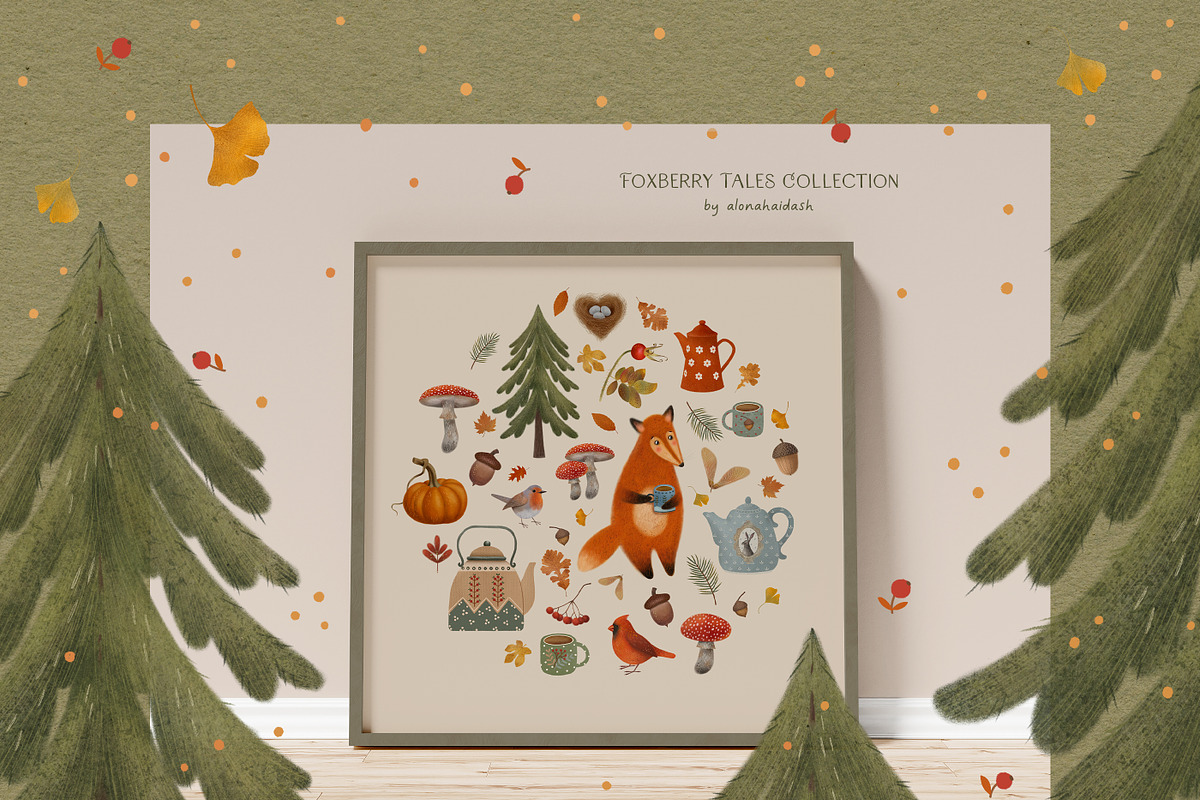 Foxberry Tales – Autumn Clipart Set, an Object Graphic by alonahaidash (Photo 4 of 13)
