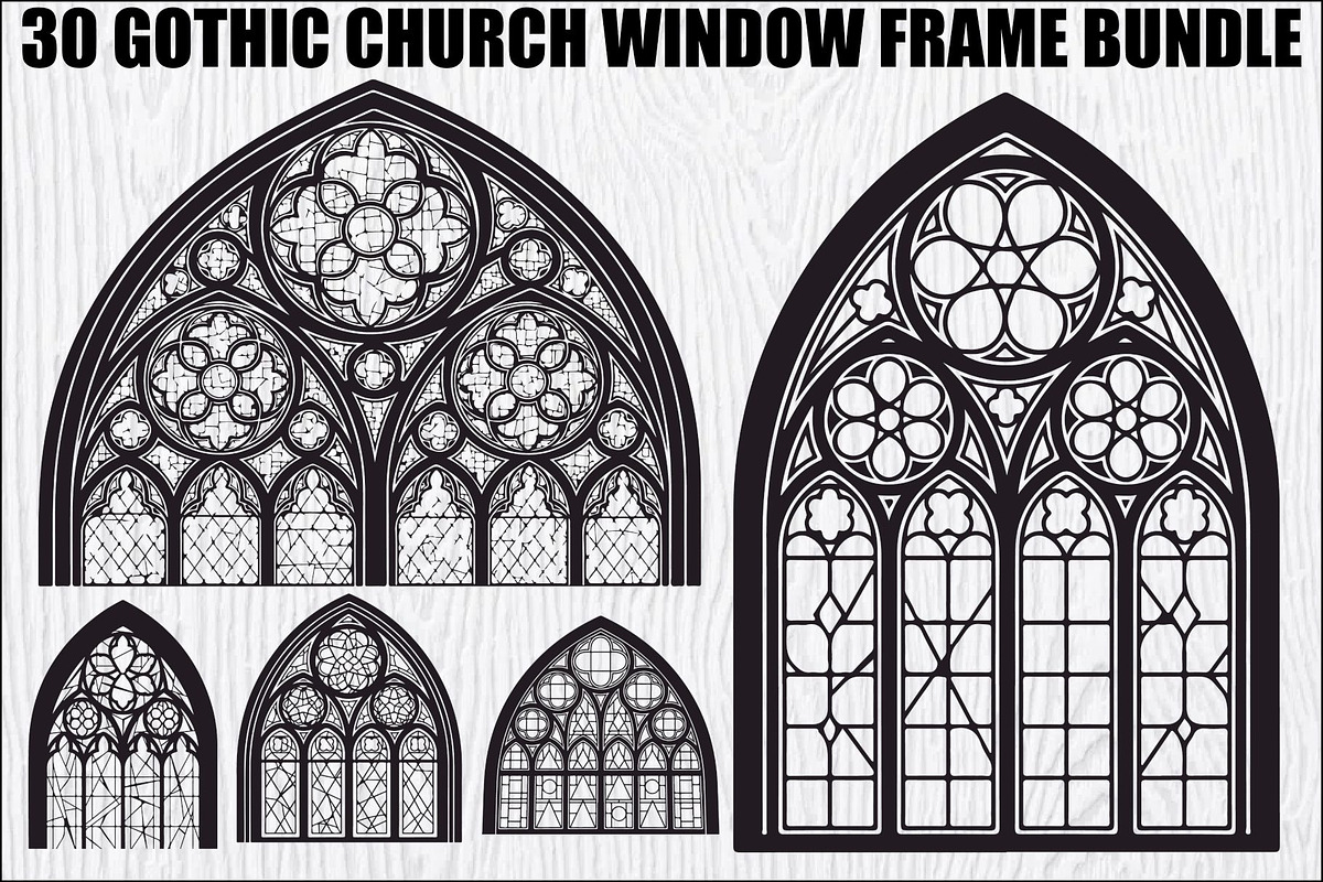 Gothic Church Window Frame Bundle, an Illustration by jahid234 (Photo 1 of 31)
