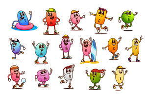 Groovy vitamin and micronutrient, a Healthcare Illustration by Vector Tradition