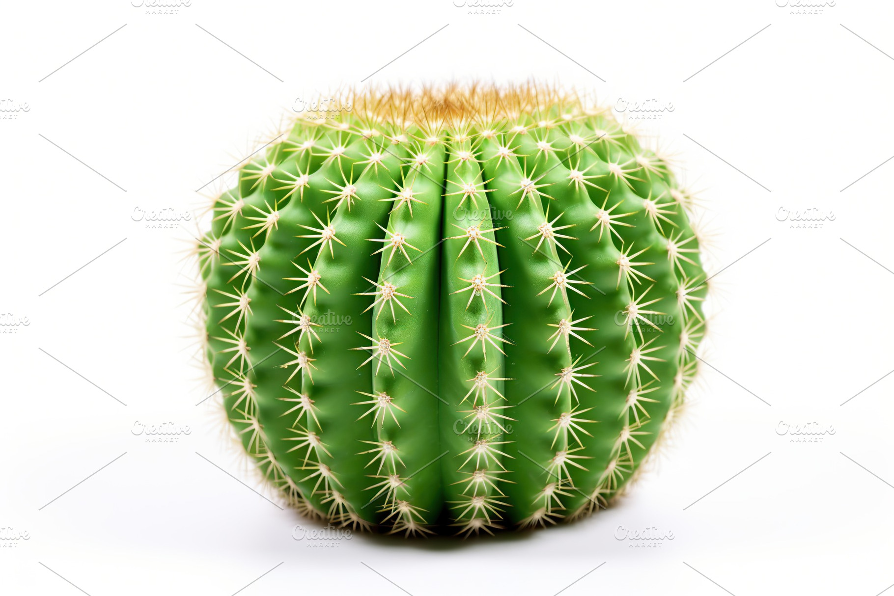 Green cactus on white background, a Nature Photo by AlyaAnd