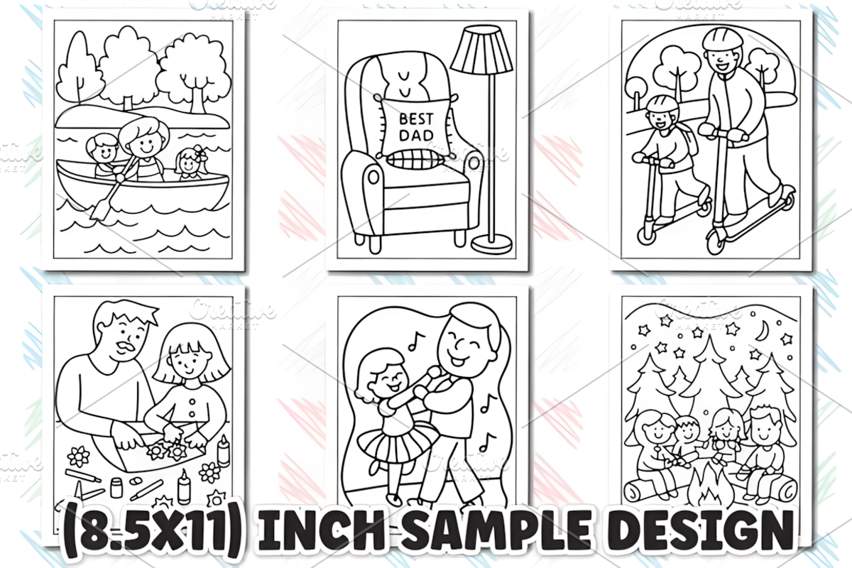 Father's Day Coloring Book for Kids, a Seasonal Illustration by Ink Gallery (Photo 5 of 6)