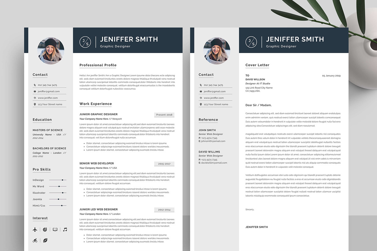 Resume / CV Template | Canva & Word, a Resume Template by CreativeZoom (Photo 2 of 7)