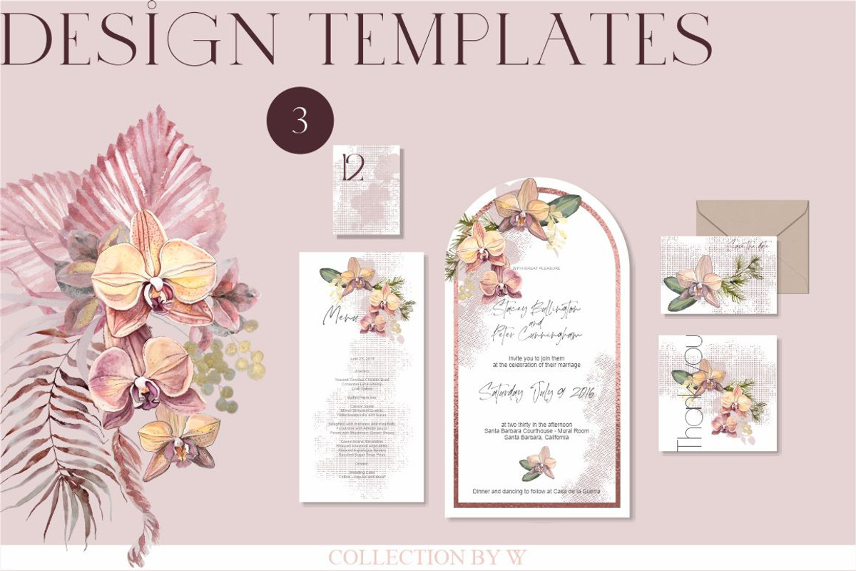 Bohemian Leaves & Orchids, a Decorative Illustration by Collection by VY (Photo 10 of 11)