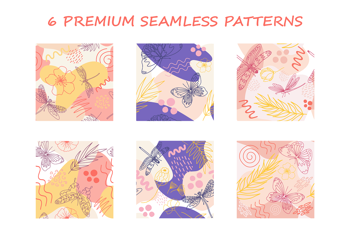 Organic natural set & patterns, a Pattern Graphic by museberry (Photo 6 of 9)