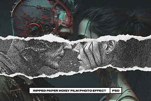 Ripped Paper Noisy Film Photo Effect