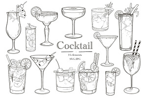 Cocktail Clipart PNG SVG, Bar Menu, an Object Illustration by ArtGiftsStudio