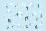Winter People Flat Vector Set, a Person Illustration by Vector_Art (Thumbnail 15 of 16)