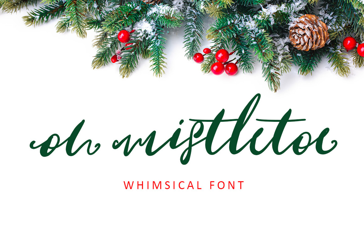 Oh Mistletoe Script Font preview 2