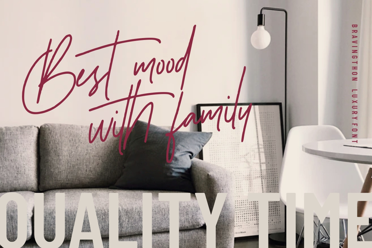 Bravingthon - Casual Signature Font preview 6