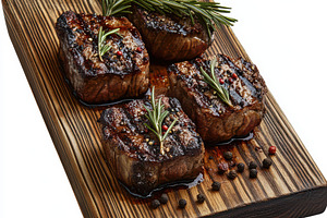 Grill Beef steaks with rosemary and, a Food & Drink Photo by Pixeness Studio