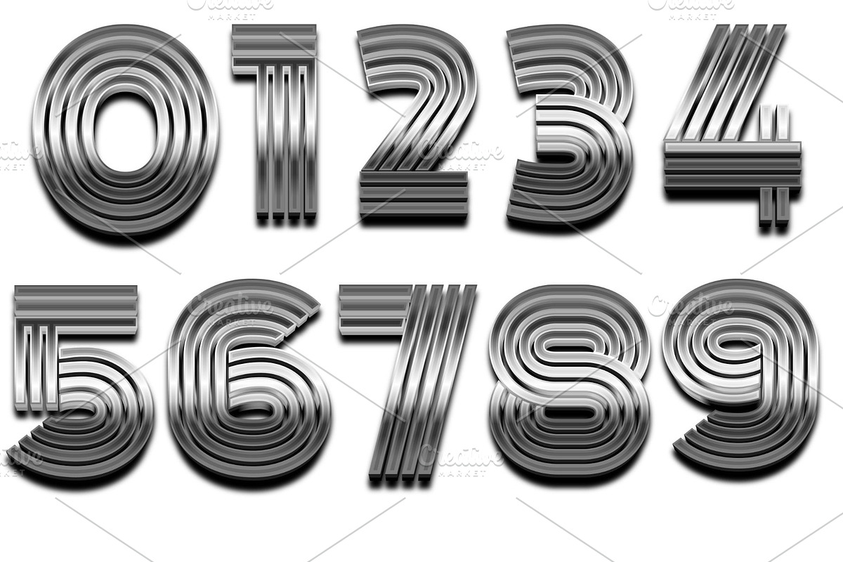Chrome Striped 3D Metallic Font, an Illustration by Stellalunarts (Photo 4 of 4)