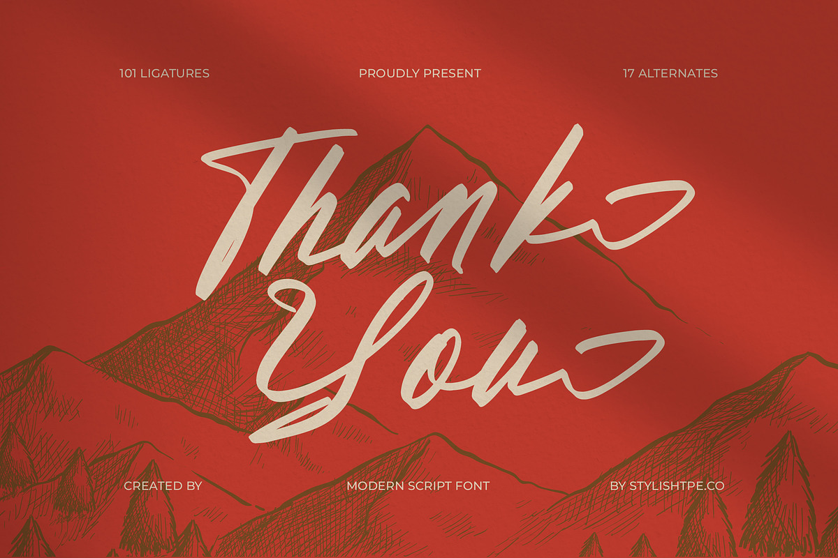 Aleghtoz Mountain Modern Script Font, a Script Font by stylishtype.co (Photo 20 of 20)