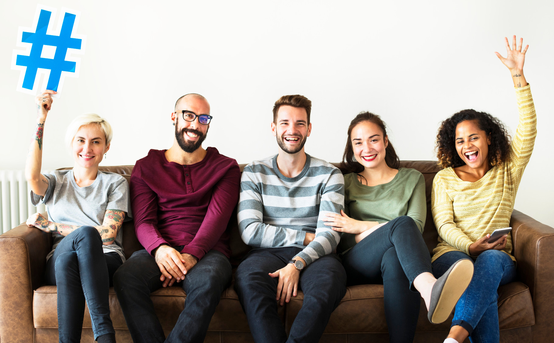 Group of people with hashtag icon, a Person Photo by rawpixel