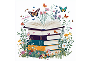 Prompt Spring Reading Clipart, a Decorative Illustration by Creative design (Thumbnail 6 of 7)