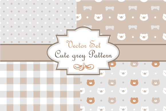 Vector set "Cute grey pattern" preview 6