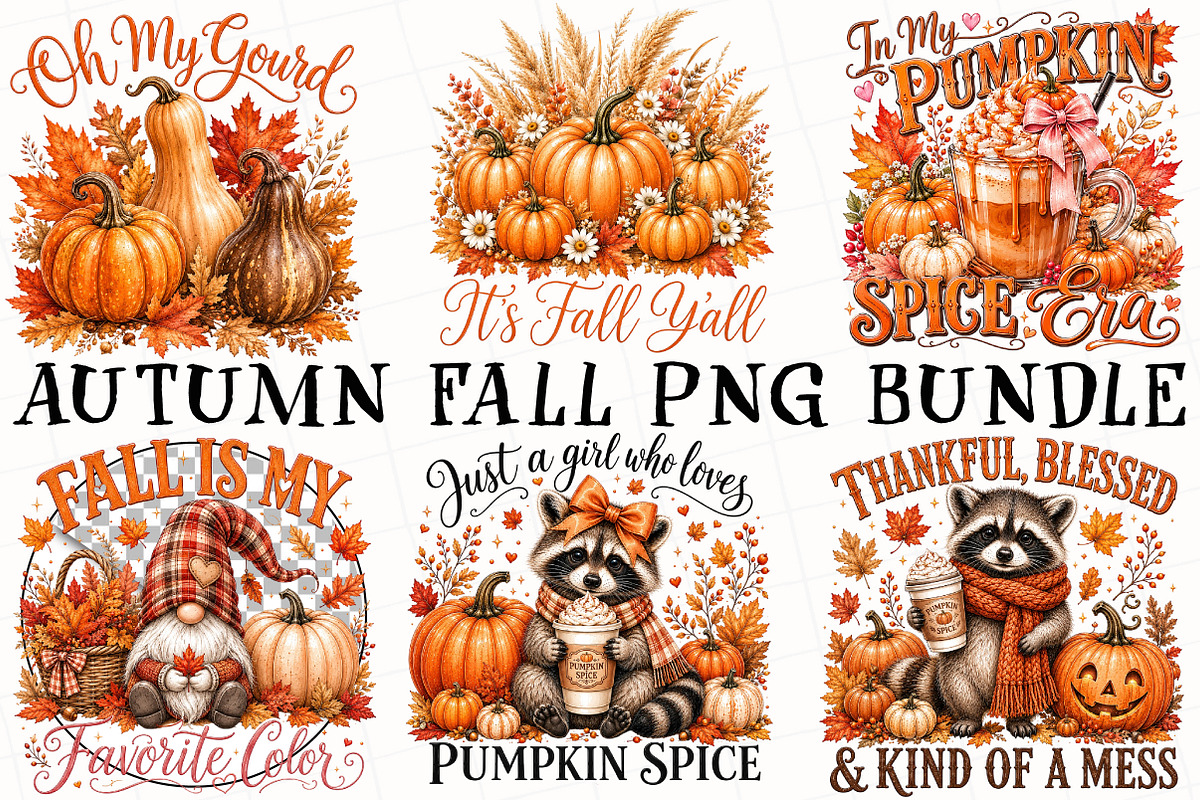 Autumn Fall PNG Bundle, a Seasonal Illustration by OK Design (Photo 2 of 6)
